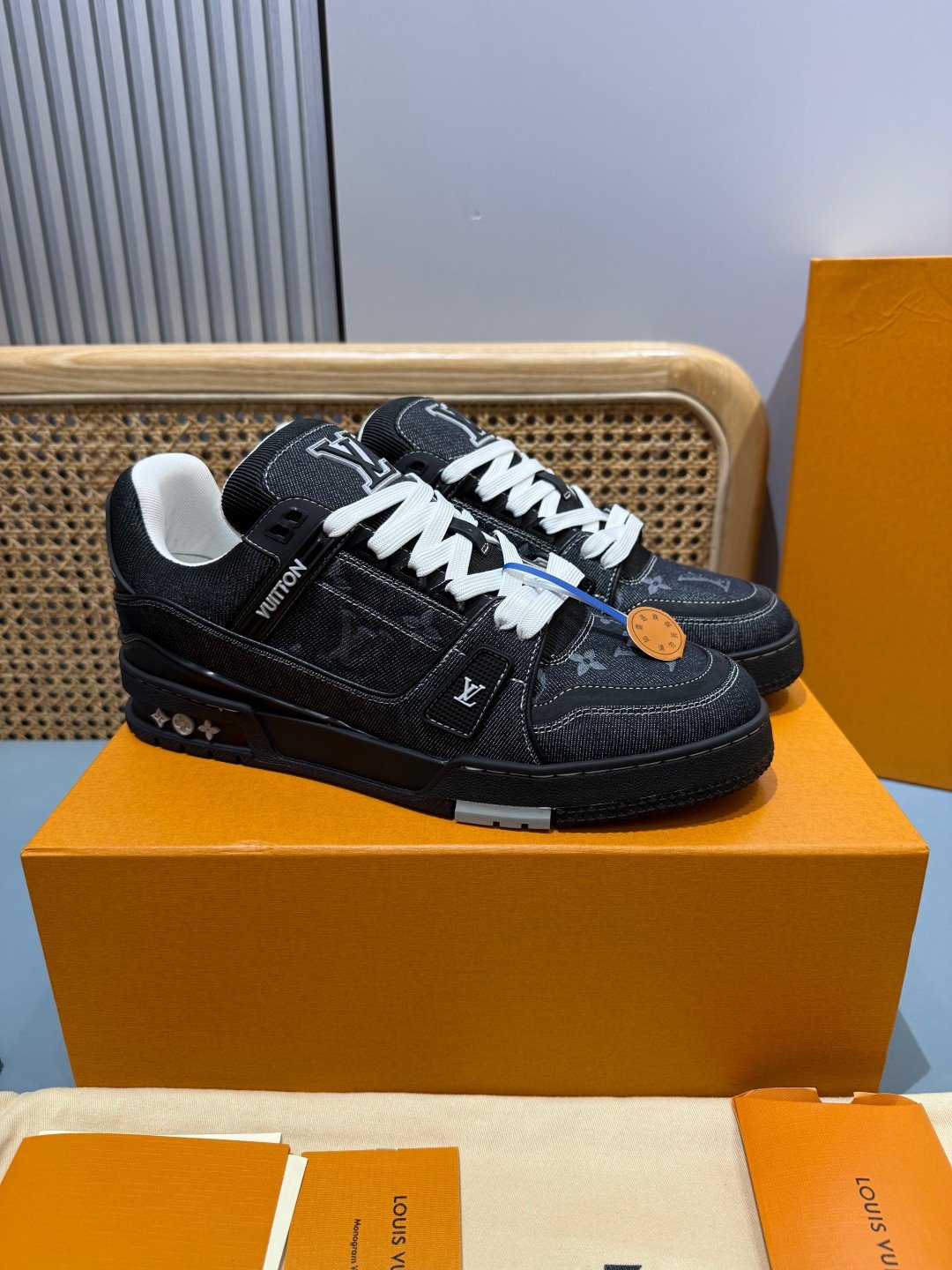 Sneakers Trainer Denim 'Noir Bleu Nuit' — vue 18
