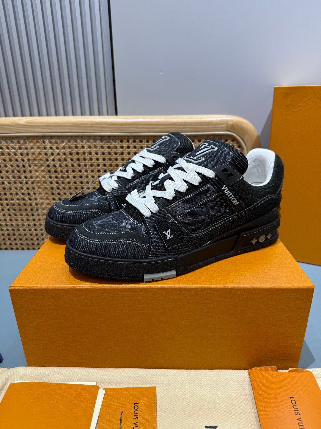 Sneakers Trainer Denim 'Noir Bleu Nuit' — vue 19