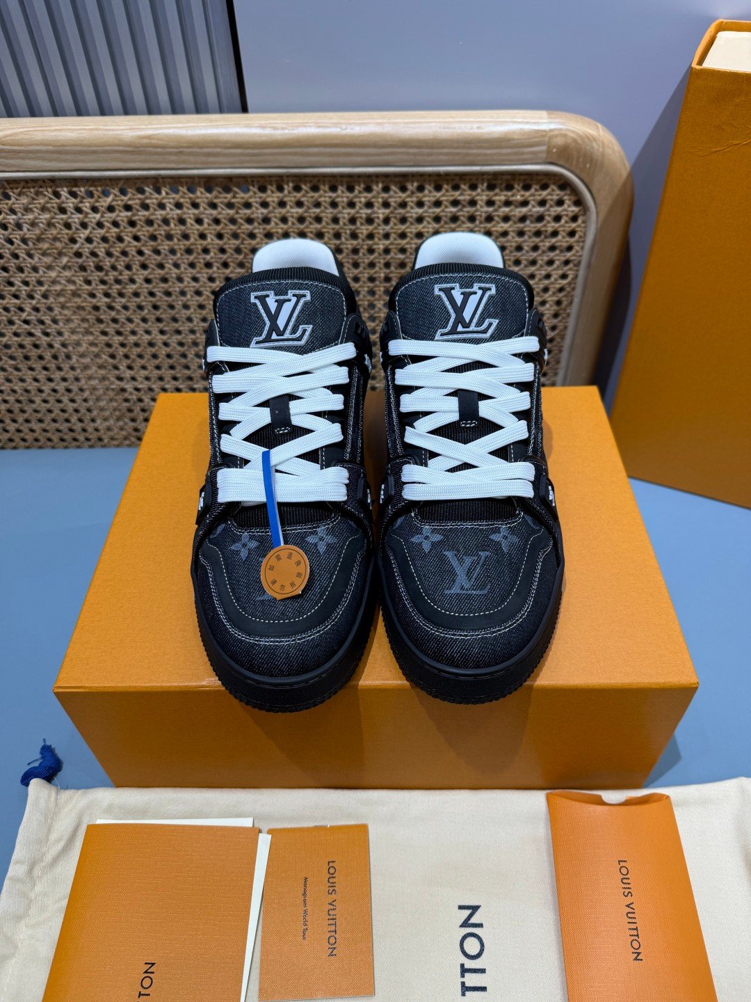 Sneakers Trainer Denim 'Noir Bleu Nuit' — vue 20