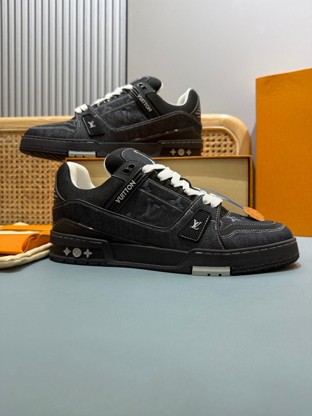 Sneakers Trainer Denim 'Noir Bleu Nuit' — vue 21