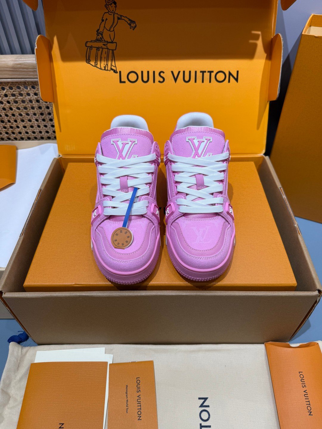 Sneakers Trainer Denim 'Rose Fuchsia' — vue 5