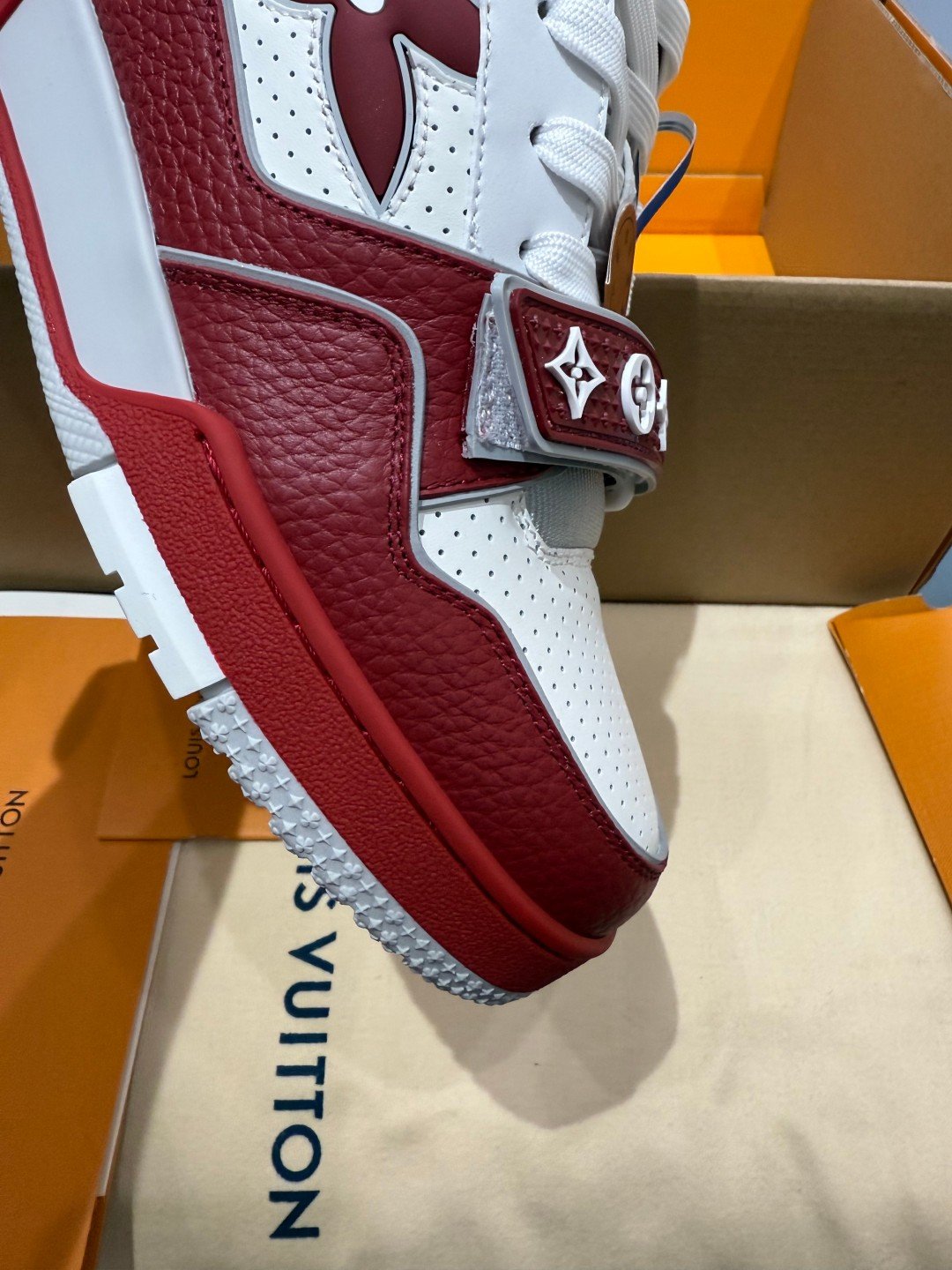 Sneakers Trainer Velcro 'Blanc Rouge' — vue 14
