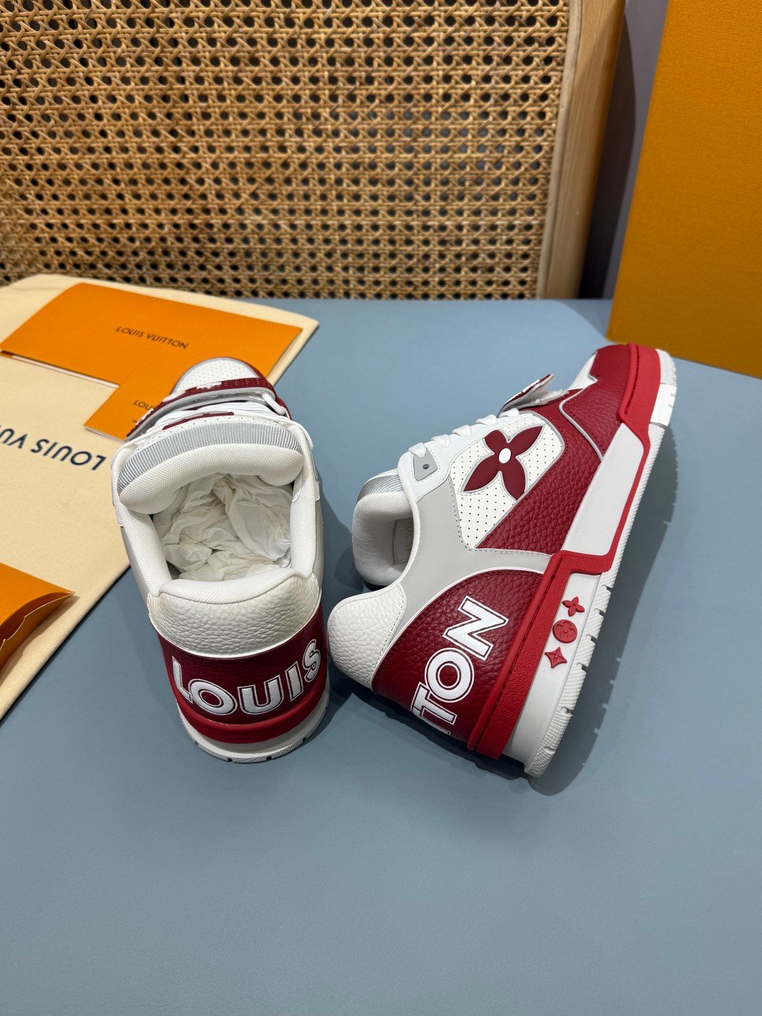 Sneakers Trainer Velcro 'Blanc Rouge' — vue 16