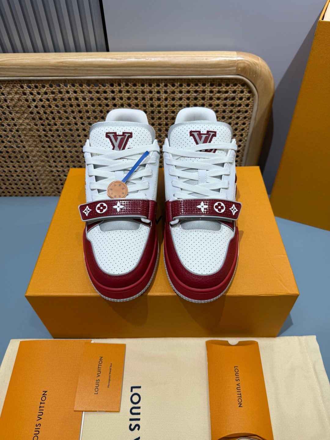 Sneakers Trainer Velcro 'Blanc Rouge' — vue 22