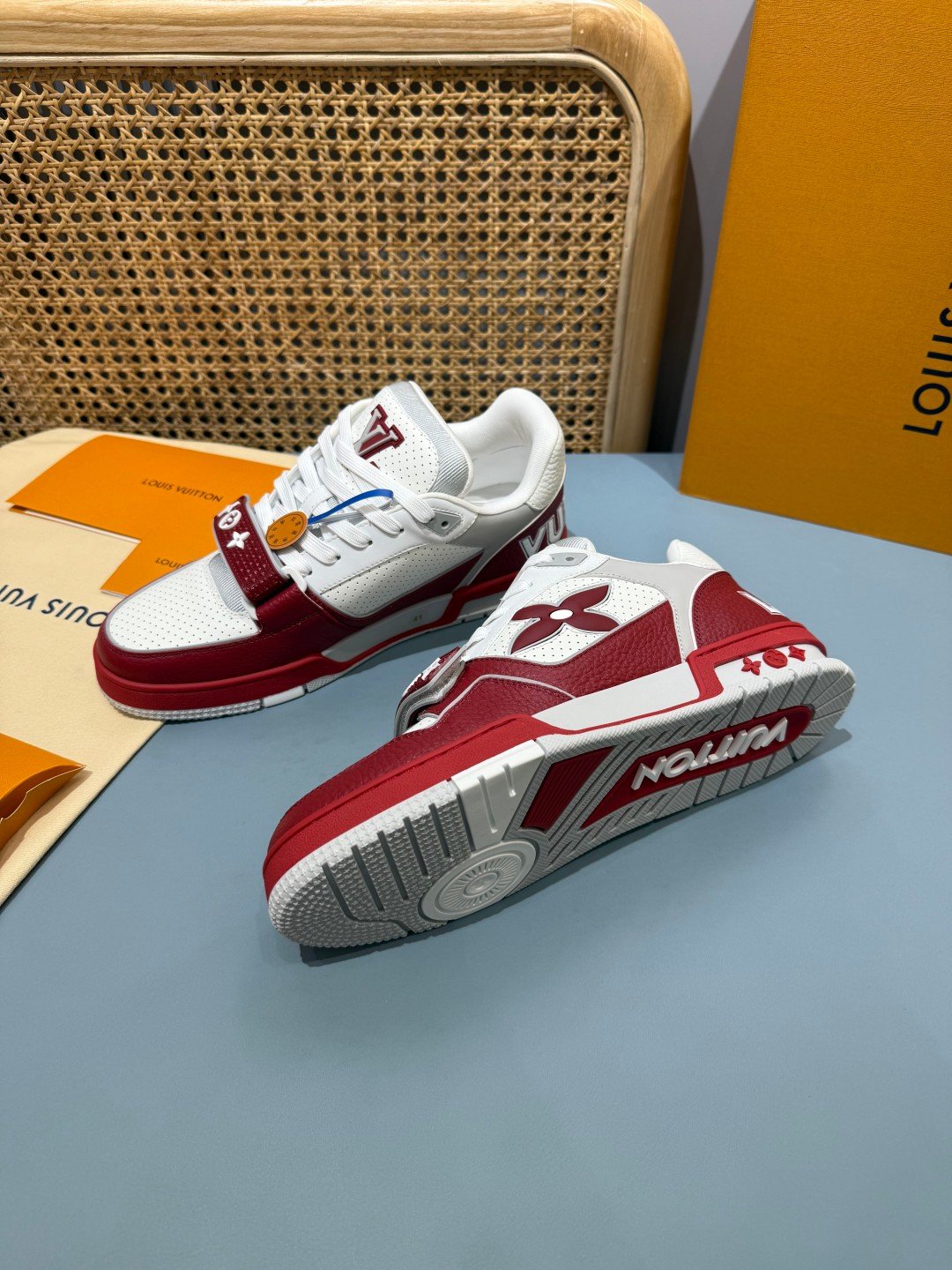 Sneakers Trainer Velcro 'Blanc Rouge' — vue 25
