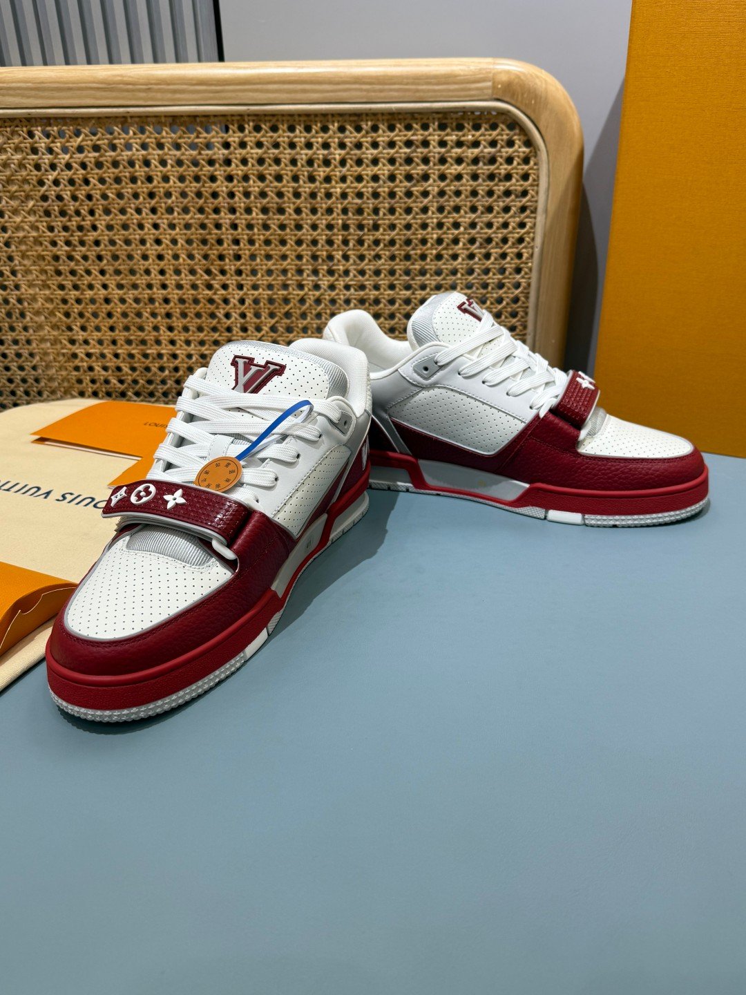 Sneakers Trainer Velcro 'Blanc Rouge' — vue 26
