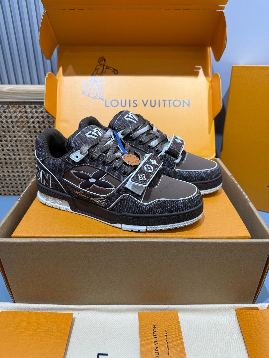 Sneakers Trainer Velcro 'Marron Monogram'