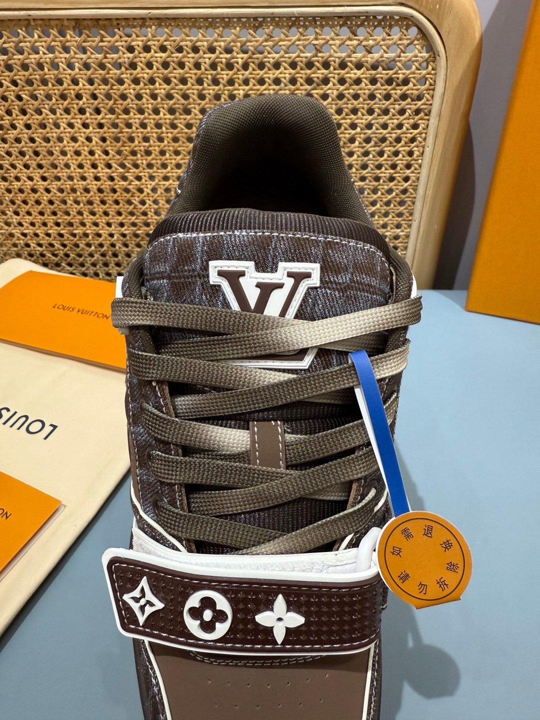 Sneakers Trainer Velcro 'Marron Monogram' — vue 8