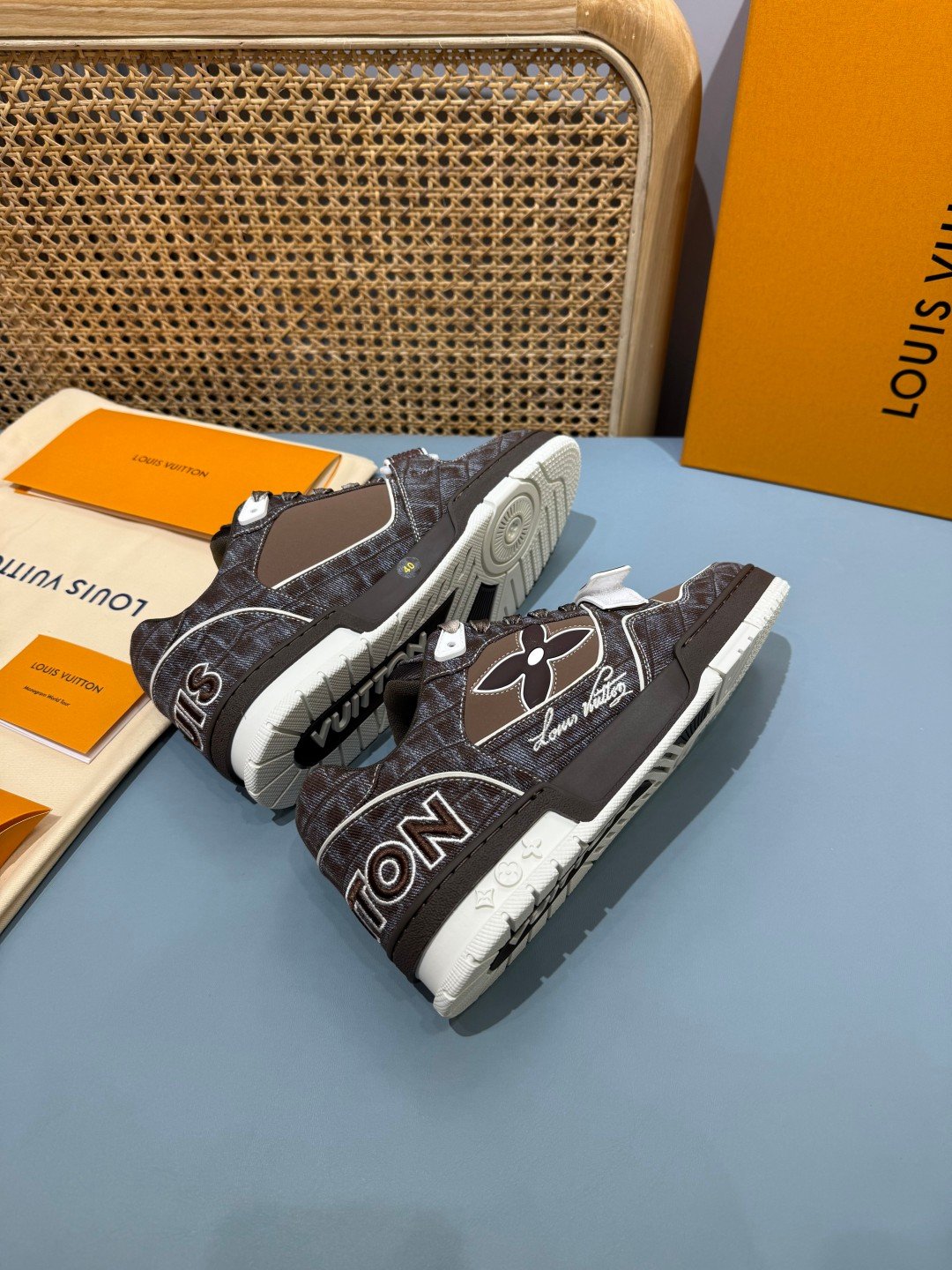 Sneakers Trainer Velcro 'Marron Monogram' — vue 15