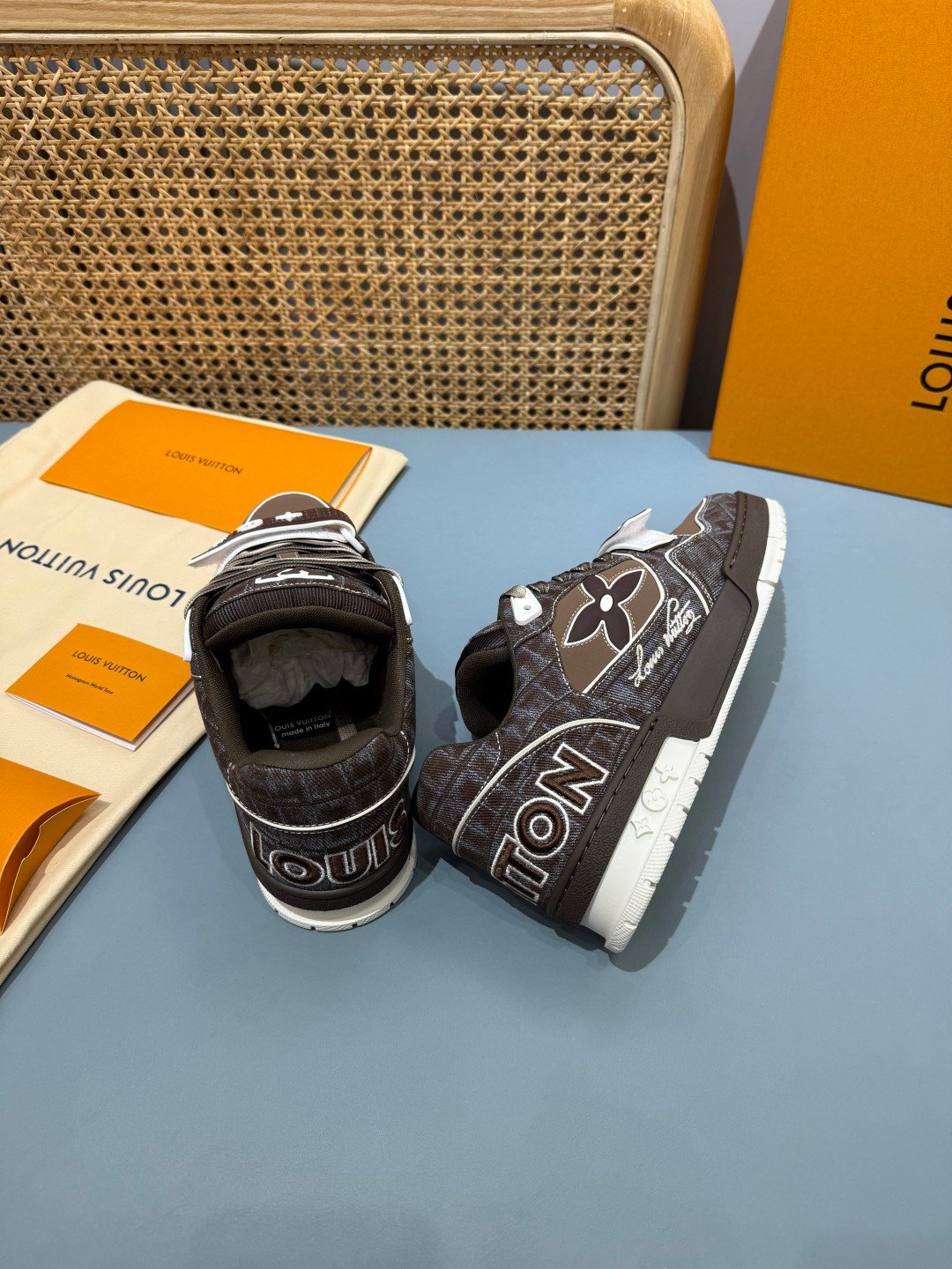 Sneakers Trainer Velcro 'Marron Monogram' — vue 16