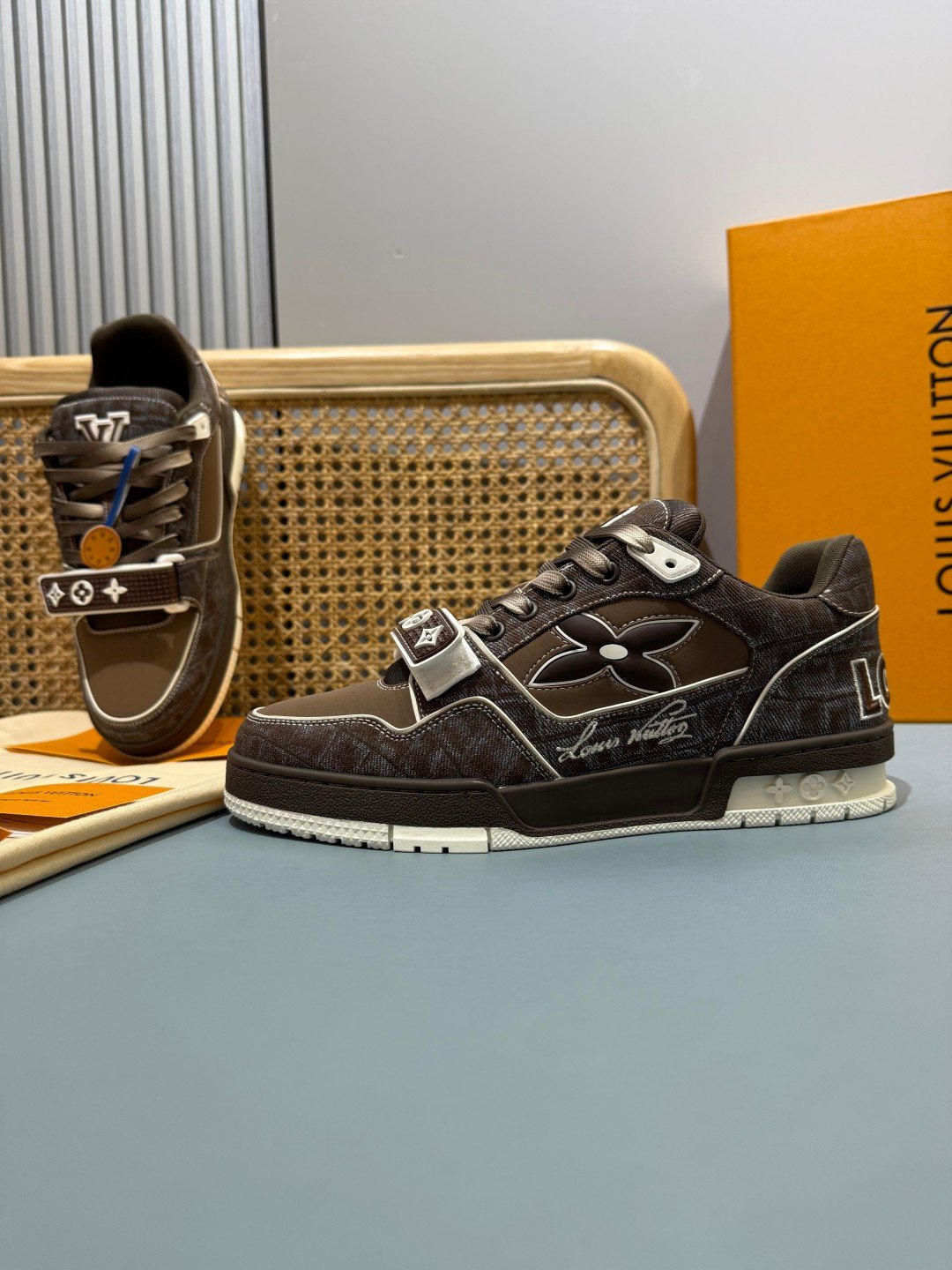 Sneakers Trainer Velcro 'Marron Monogram' — vue 17