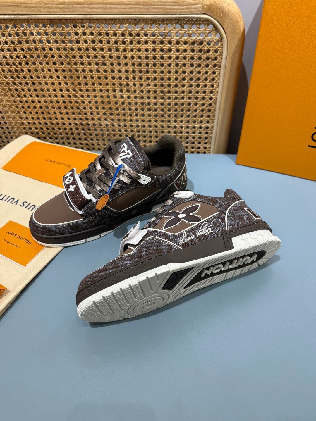 Sneakers Trainer Velcro 'Marron Monogram' — vue 25
