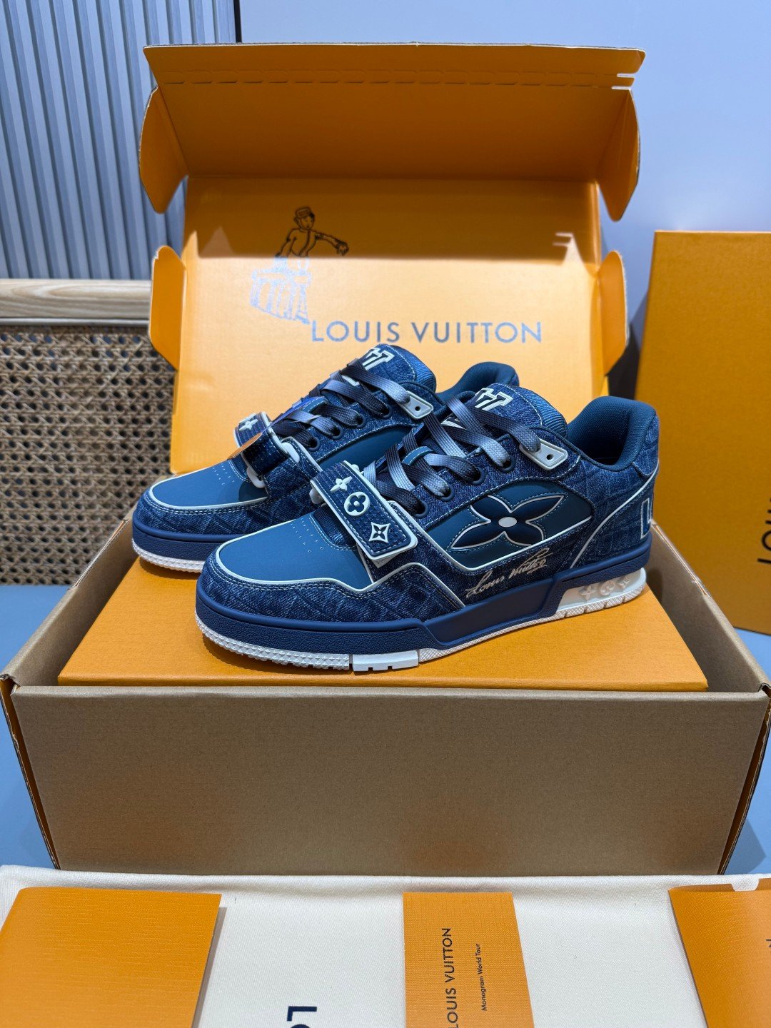 Sneakers Trainer Velcro 'Denim Brut' — vue 4