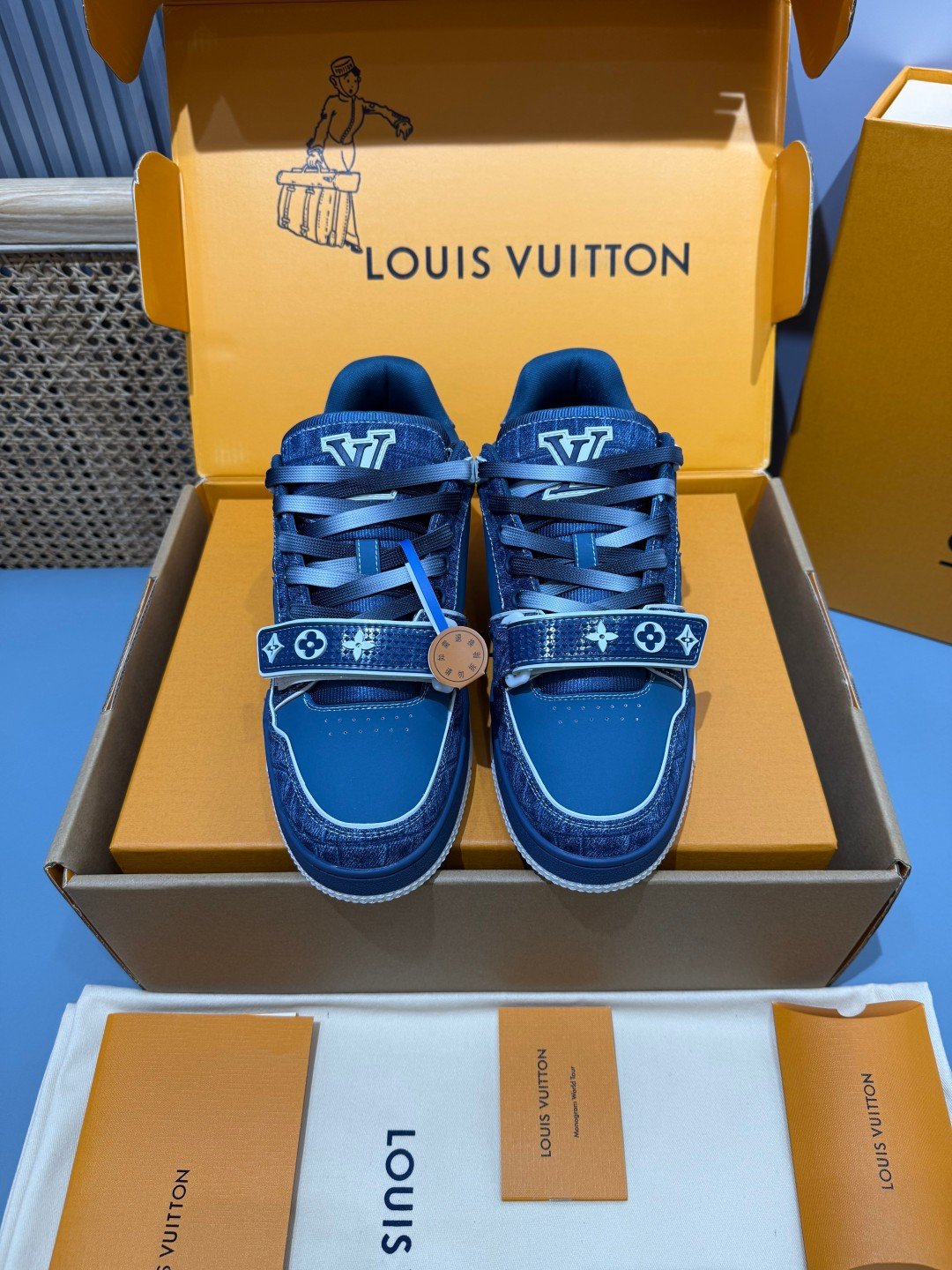 Sneakers Trainer Velcro 'Denim Brut' — vue 5