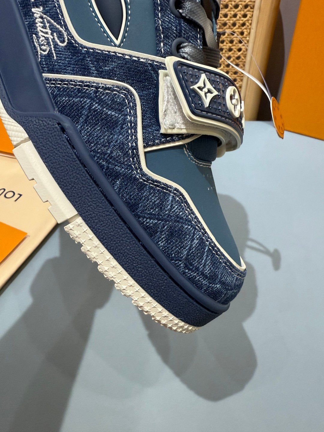 Sneakers Trainer Velcro 'Denim Brut' — vue 13