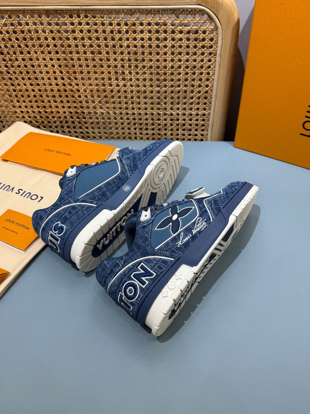 Sneakers Trainer Velcro 'Denim Brut' — vue 14