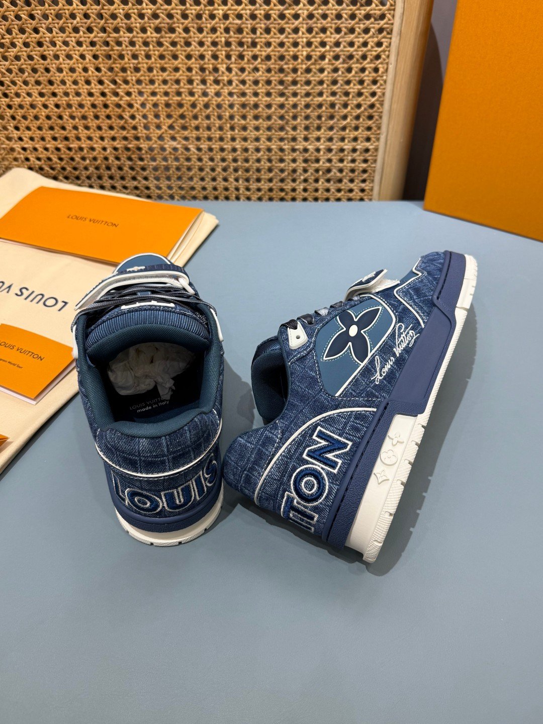 Sneakers Trainer Velcro 'Denim Brut' — vue 15