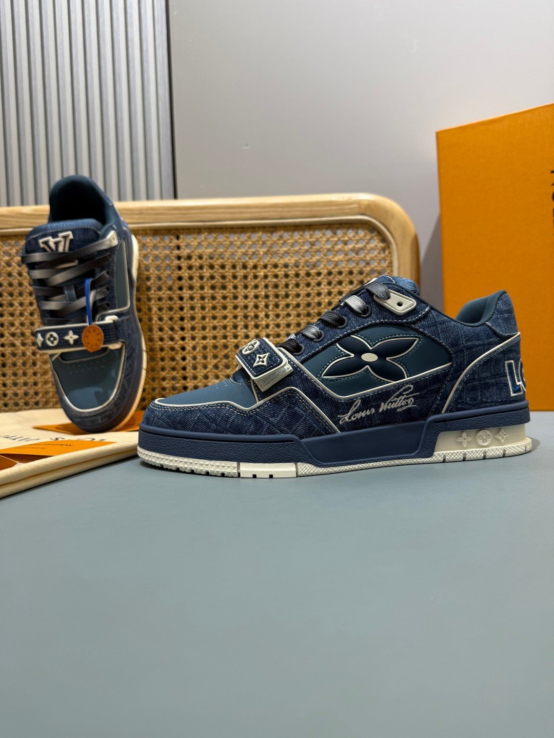 Sneakers Trainer Velcro 'Denim Brut' — vue 16