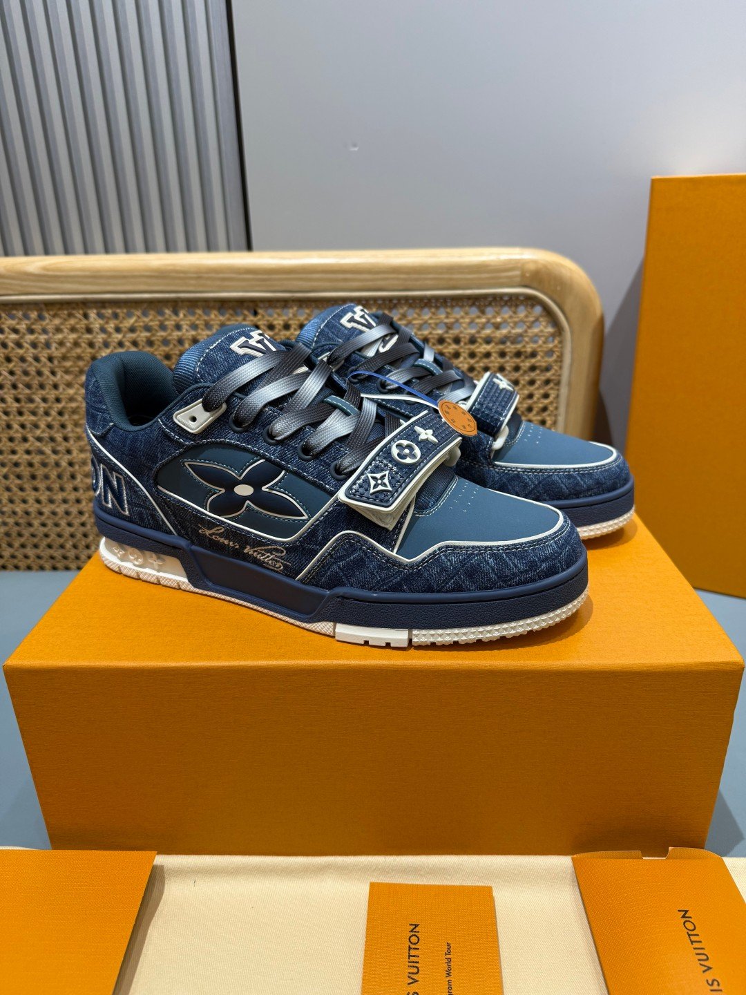 Sneakers Trainer Velcro 'Denim Brut' — vue 19