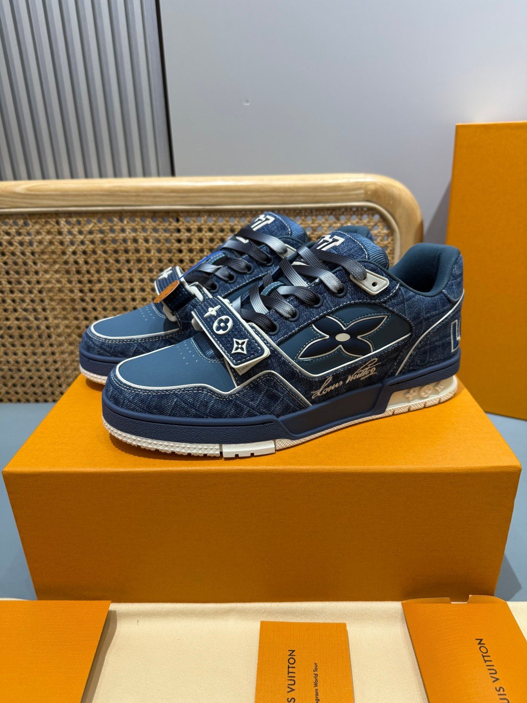 Sneakers Trainer Velcro 'Denim Brut' — vue 20