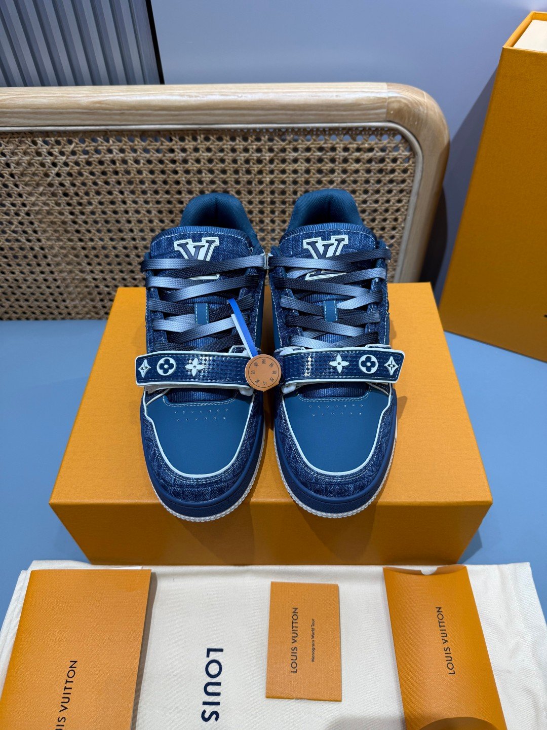 Sneakers Trainer Velcro 'Denim Brut' — vue 21