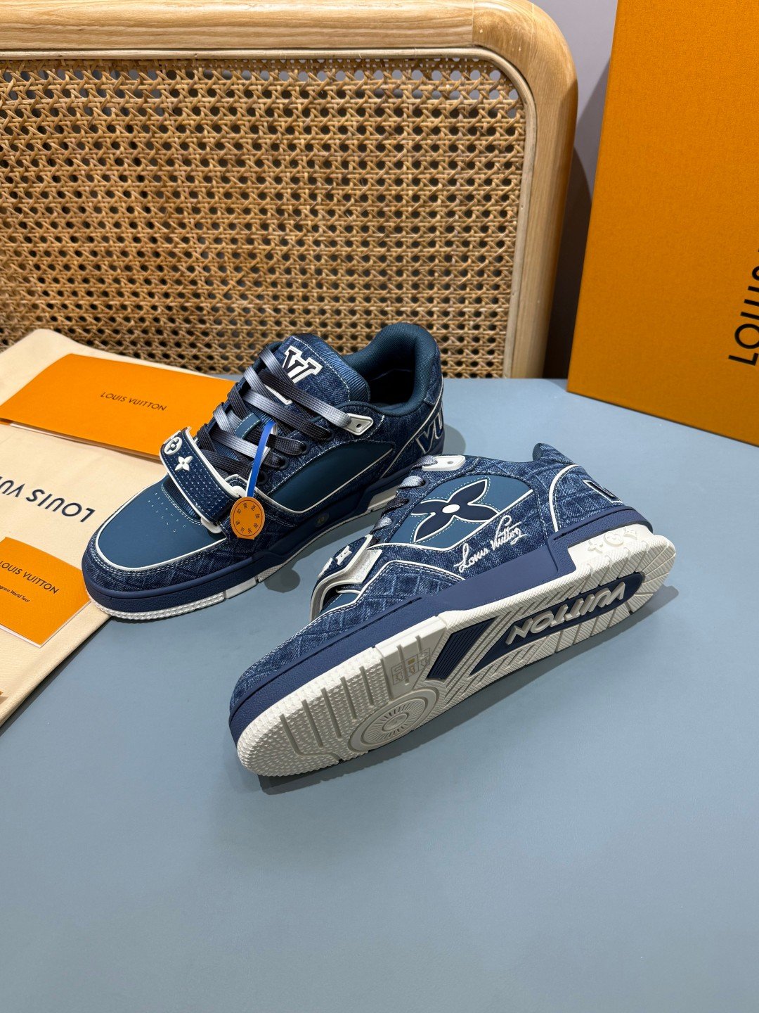 Sneakers Trainer Velcro 'Denim Brut' — vue 24