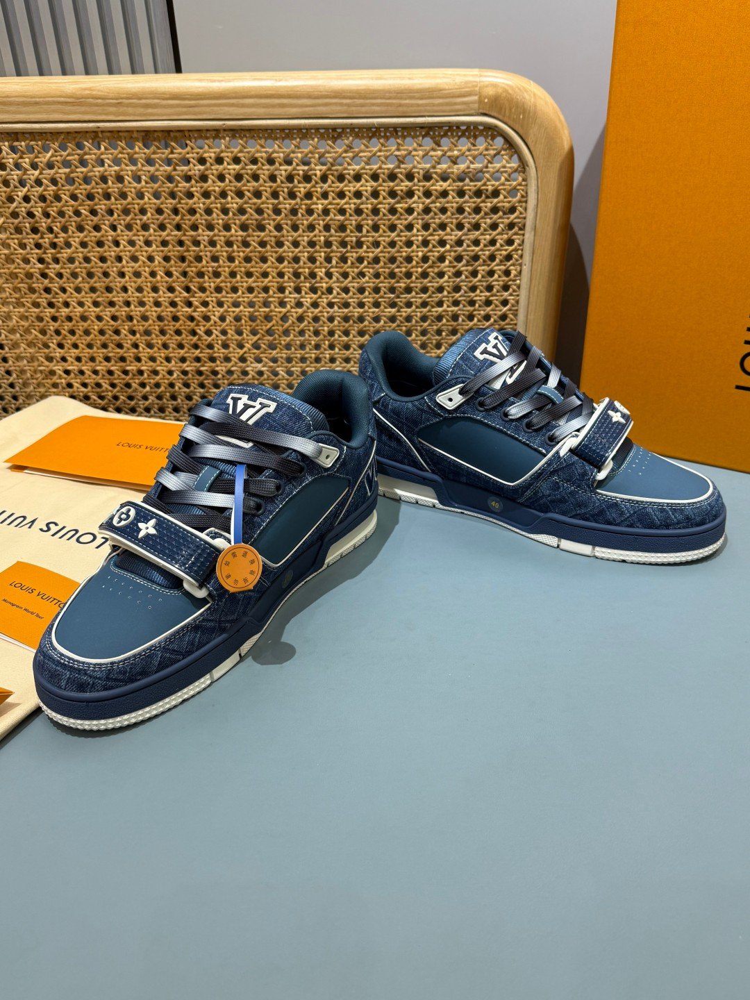 Sneakers Trainer Velcro 'Denim Brut' — vue 25