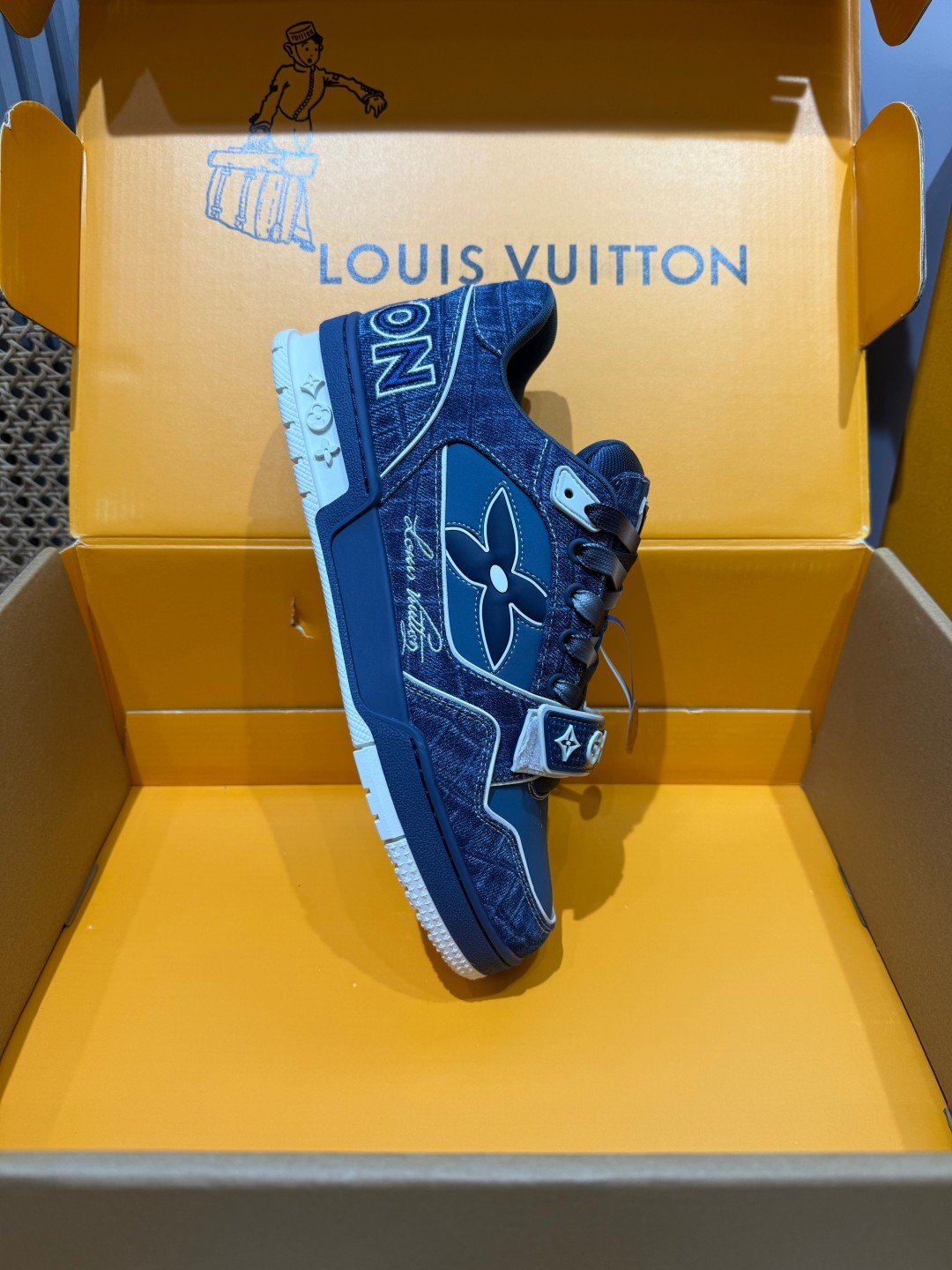Sneakers Trainer Velcro 'Denim Brut' — vue 26