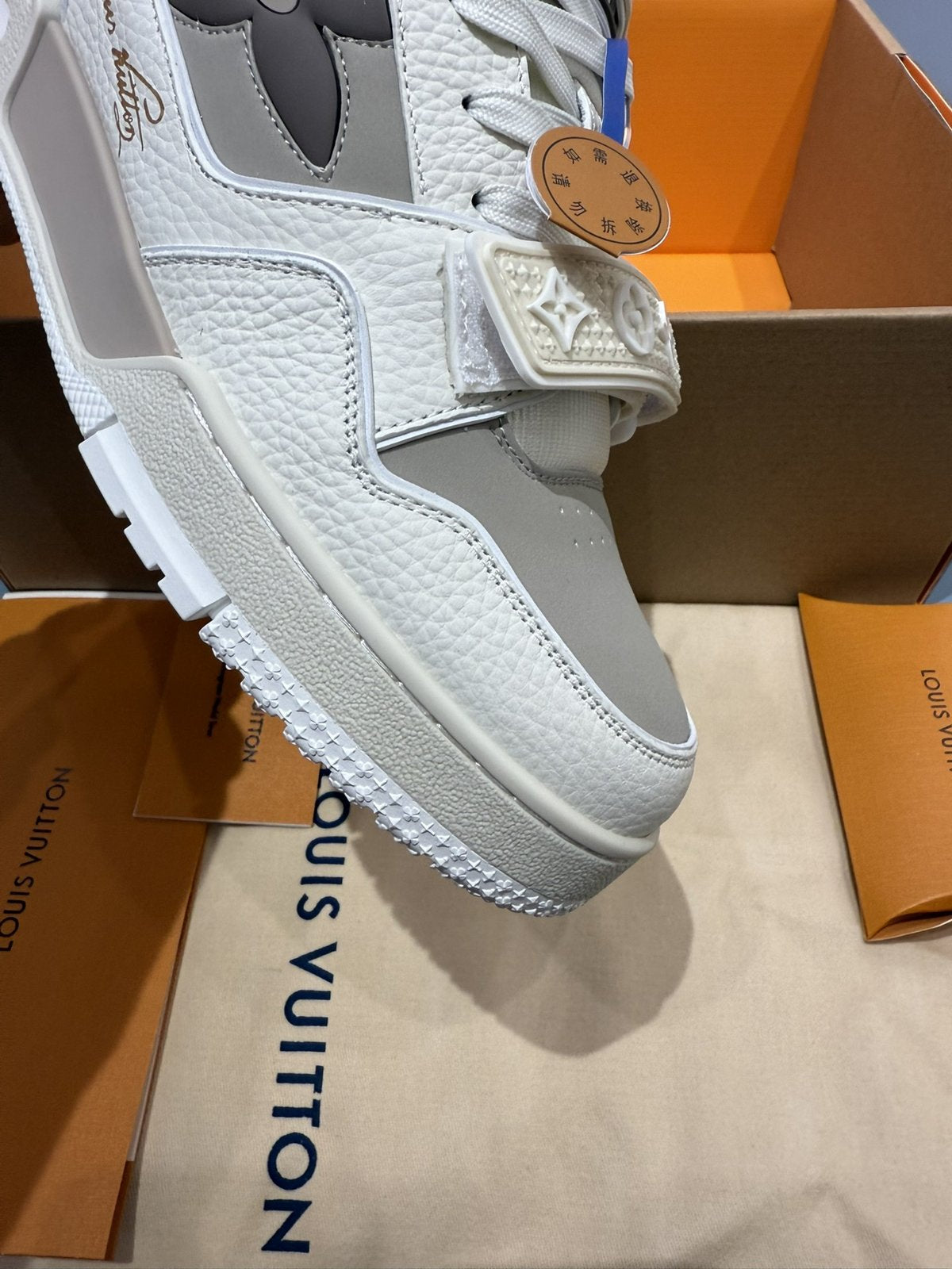 Sneakers Trainer Velcro 'Gris Clair' — vue 13