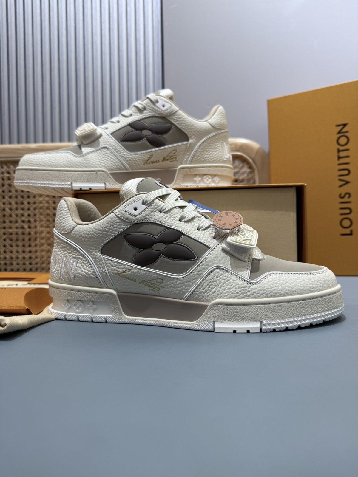 Sneakers Trainer Velcro 'Gris Clair' — vue 15