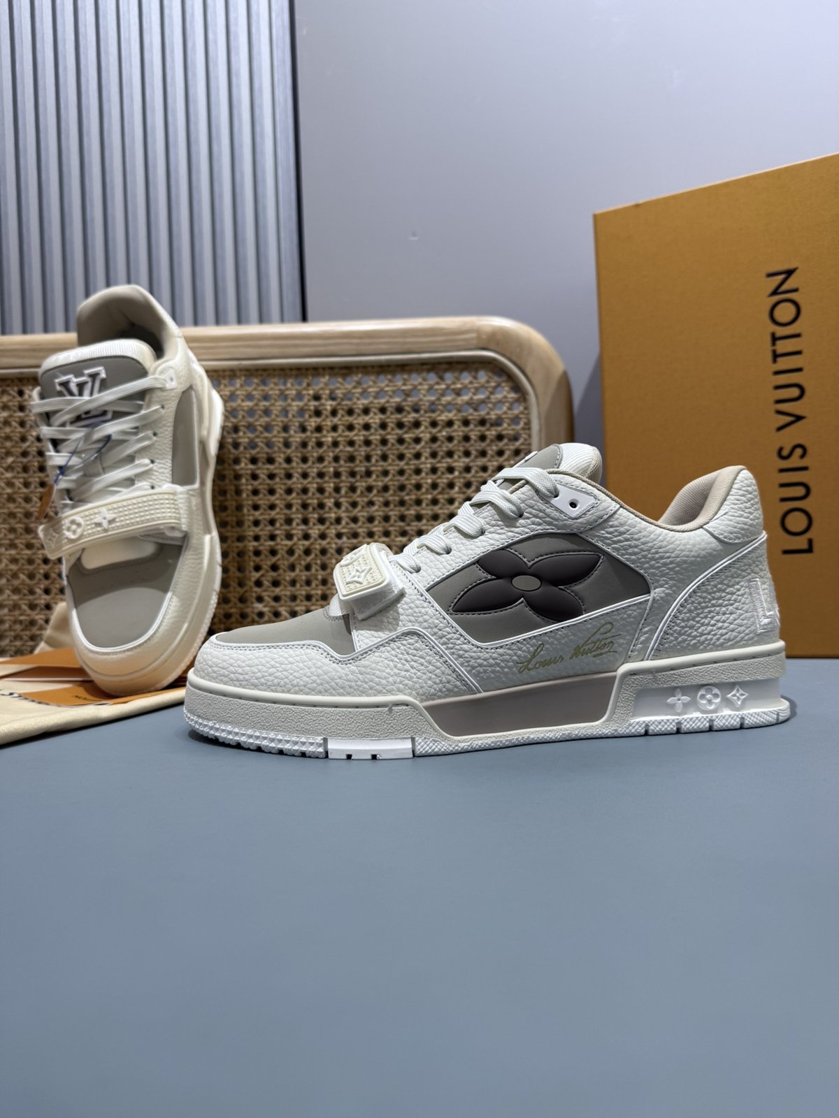 Sneakers Trainer Velcro 'Gris Clair' — vue 17
