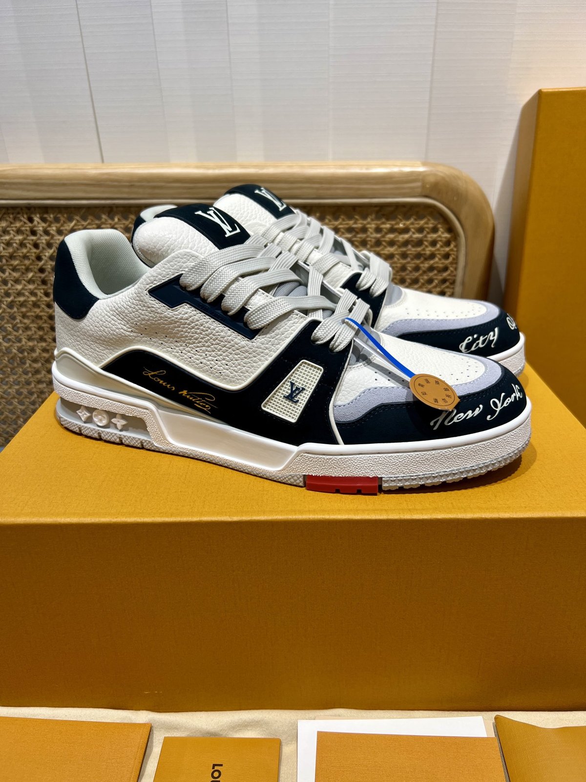 Sneakers Trainer 'Blanc Noir Bleu'