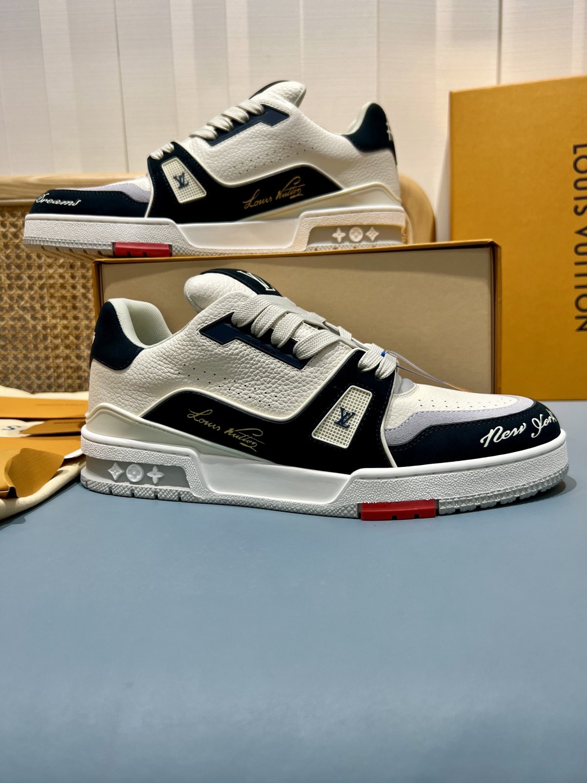 Sneakers Trainer 'Blanc Noir Bleu' — vue 5