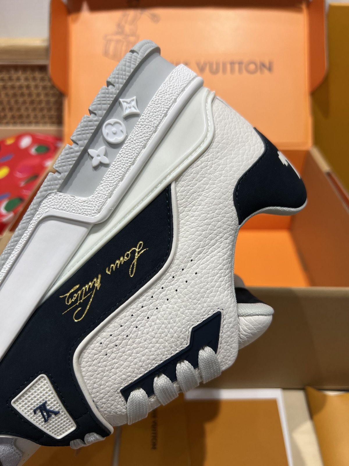 Sneakers Trainer 'Blanc Noir Bleu' — vue 12