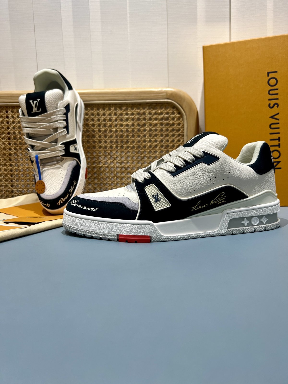 Sneakers Trainer 'Blanc Noir Bleu' — vue 17