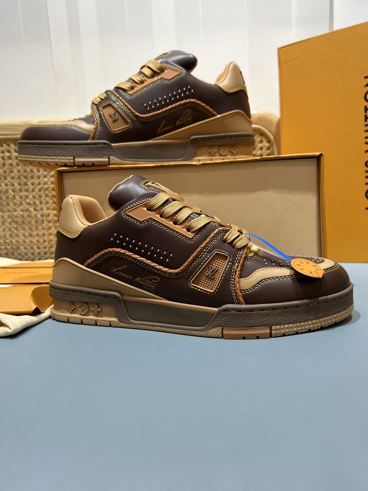 Sneakers Trainer Rivets 'Marron Caramel' — vue 5