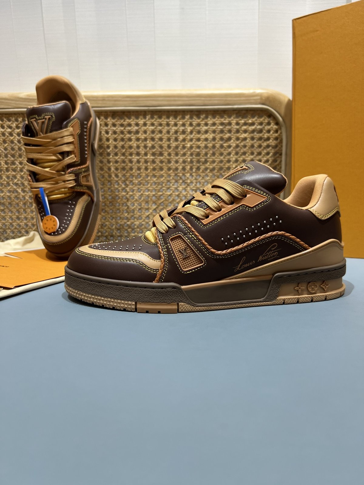 Sneakers Trainer Rivets 'Marron Caramel' — vue 16