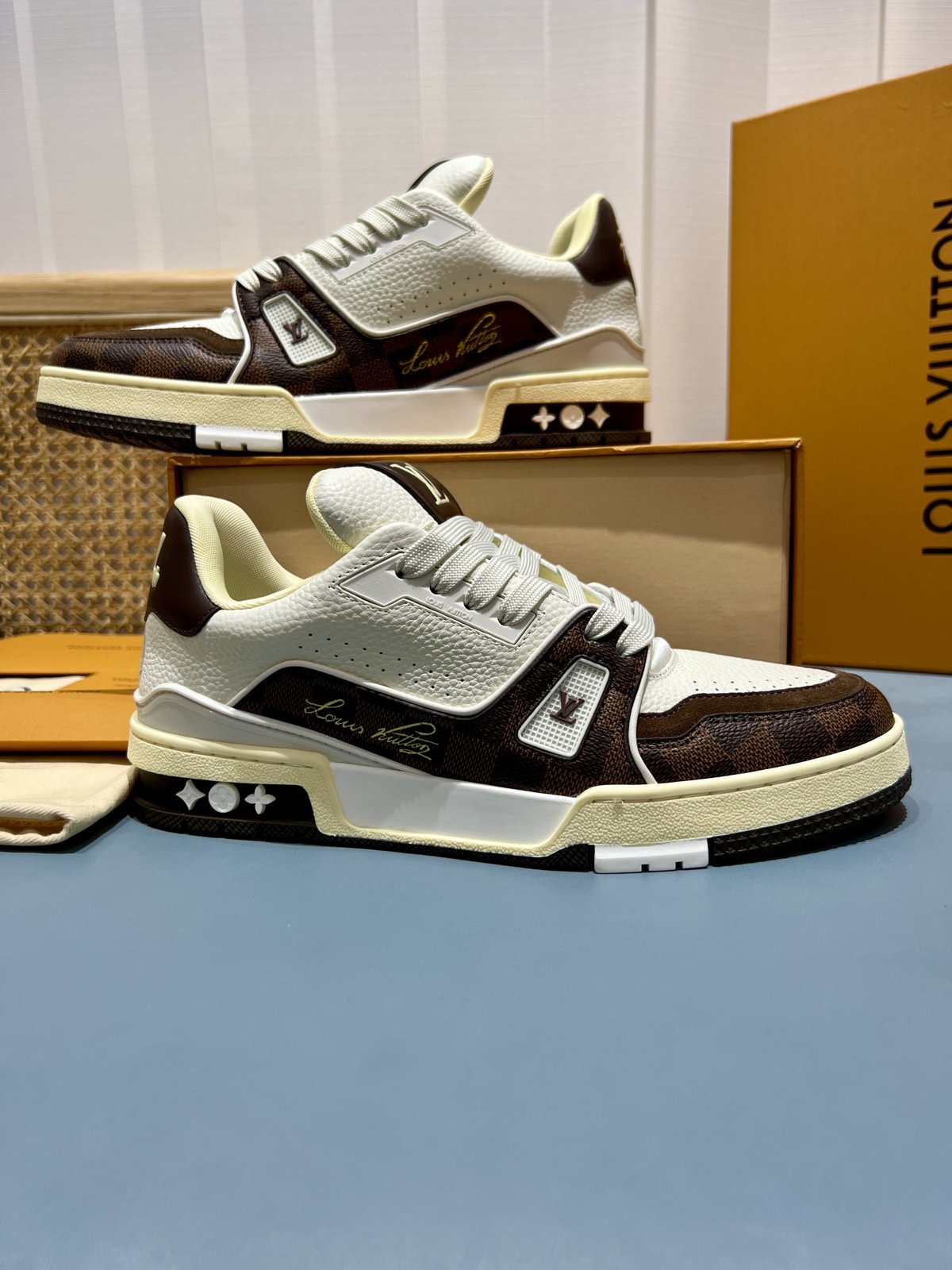 Sneakers Trainer 'Blanc Marron' — vue 5