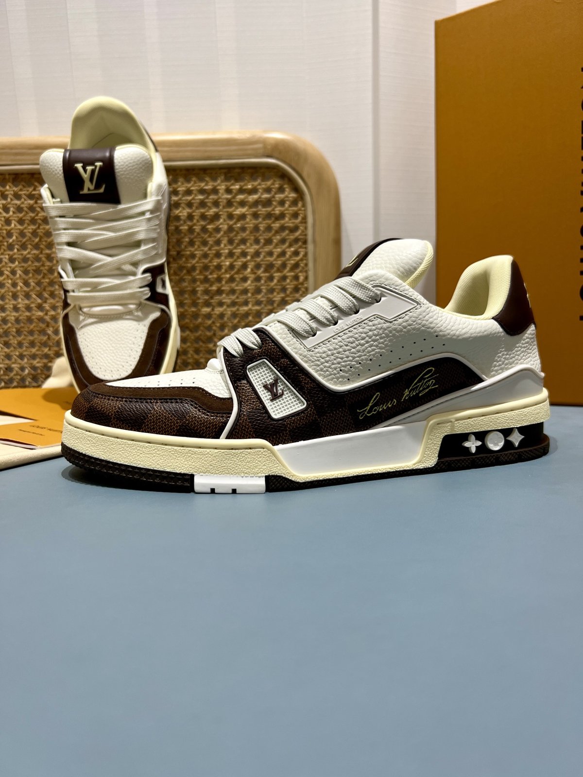 Sneakers Trainer 'Blanc Marron' — vue 16