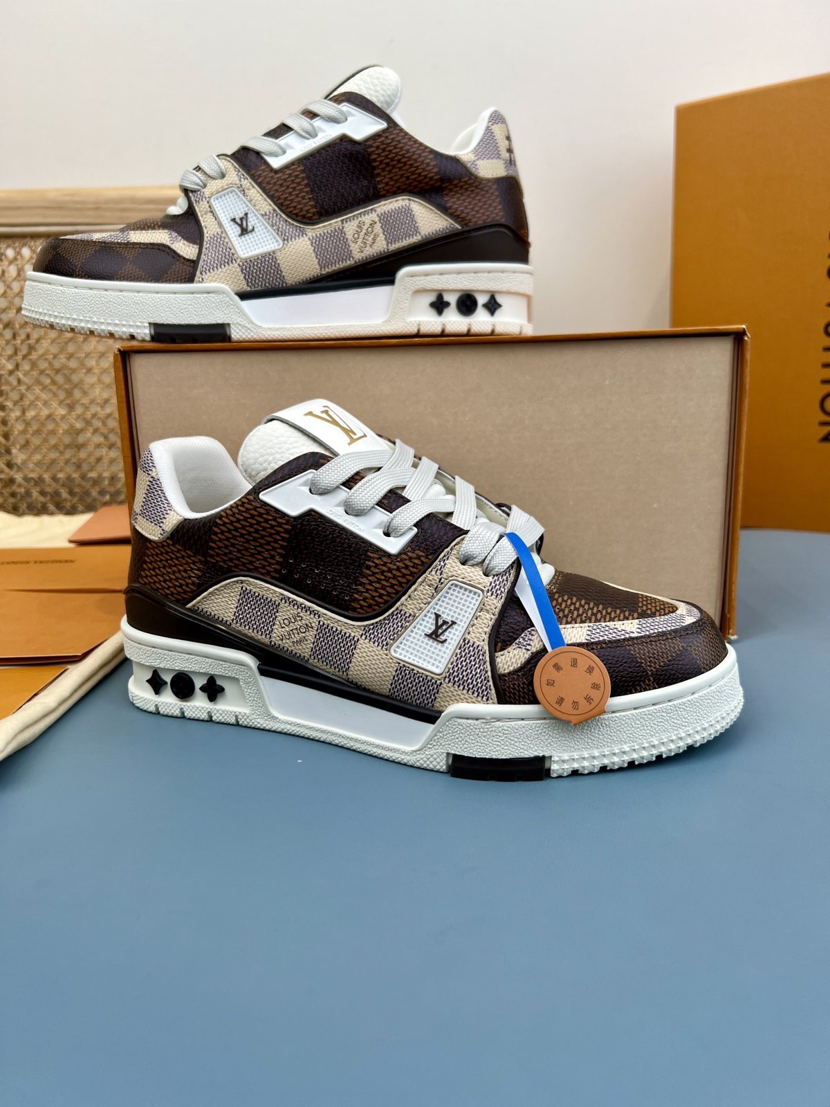Sneakers Trainer 'Marron Damier' — vue 5
