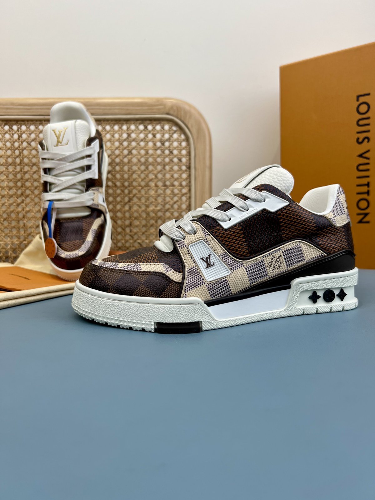Sneakers Trainer 'Marron Damier' — vue 14