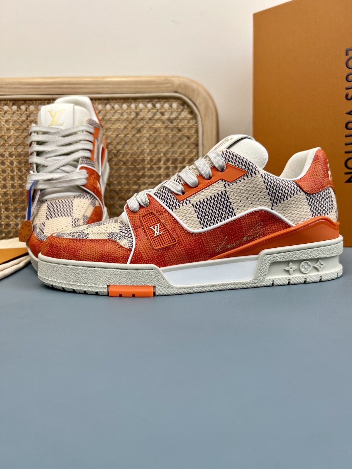 Sneakers Trainer 'Orange Damier' — vue 17