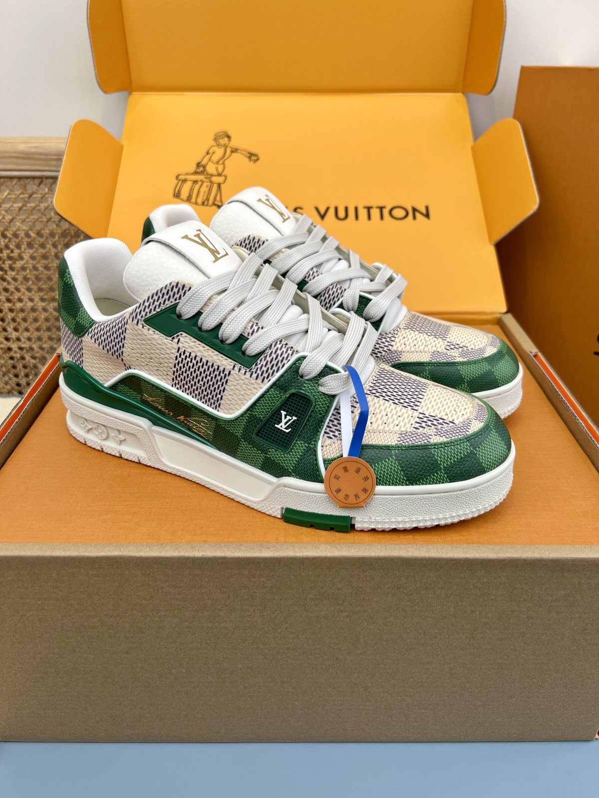 Sneakers Trainer 'Vert Monogram Délavé' — vue 5