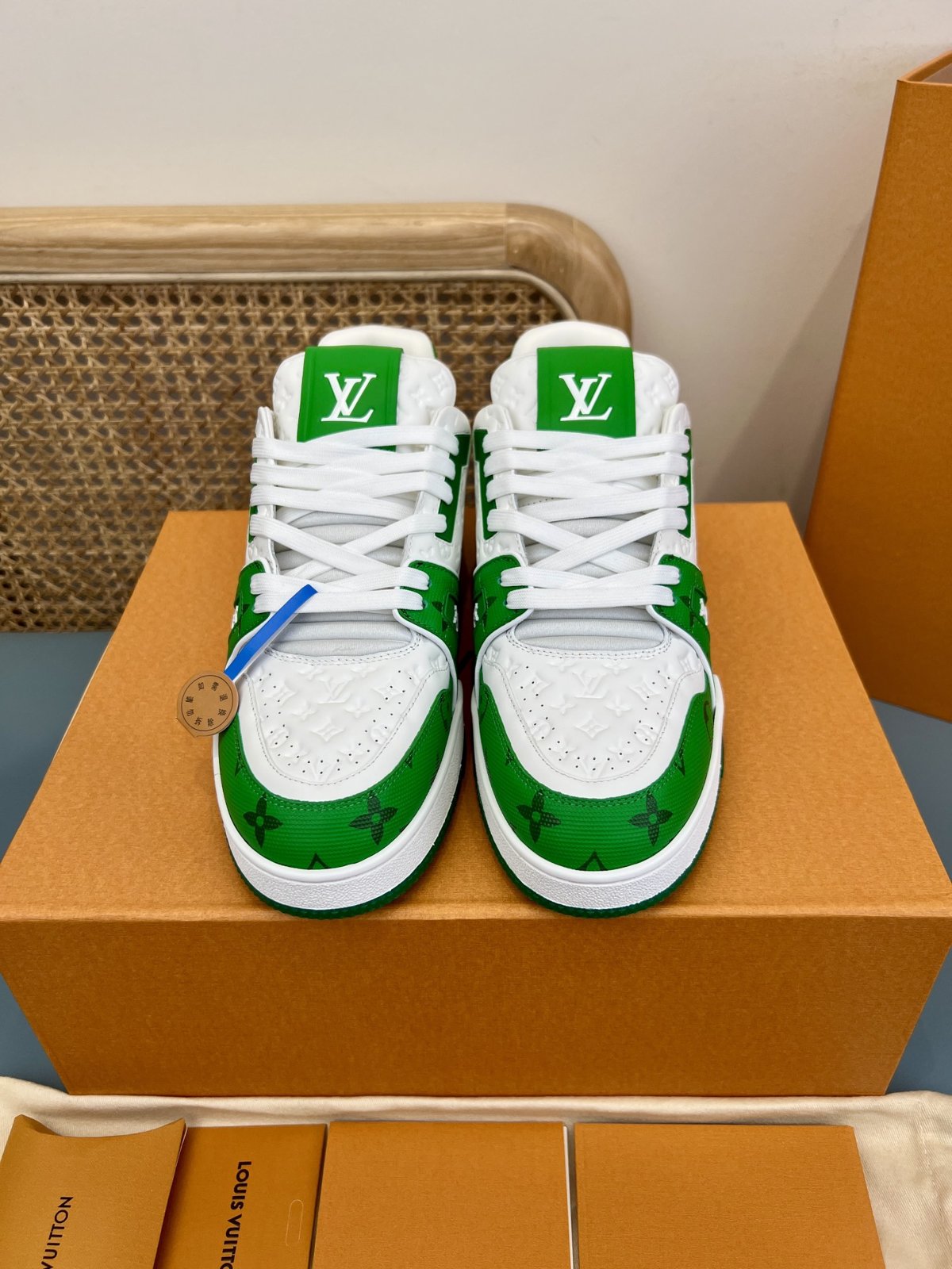 Sneakers Trainer 'Blanc Vert Classique' — vue 4