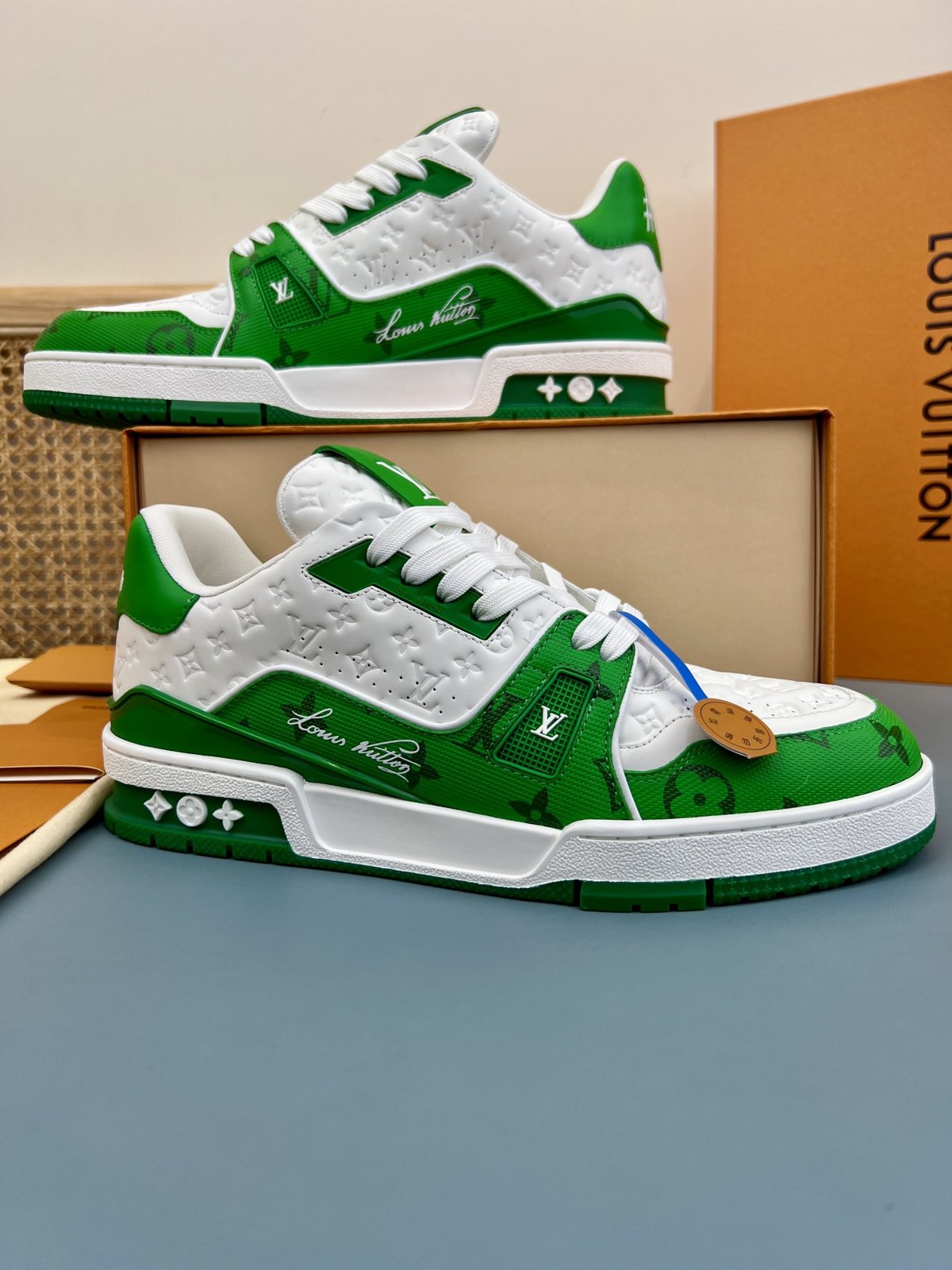 Sneakers Trainer 'Blanc Vert Classique' — vue 5
