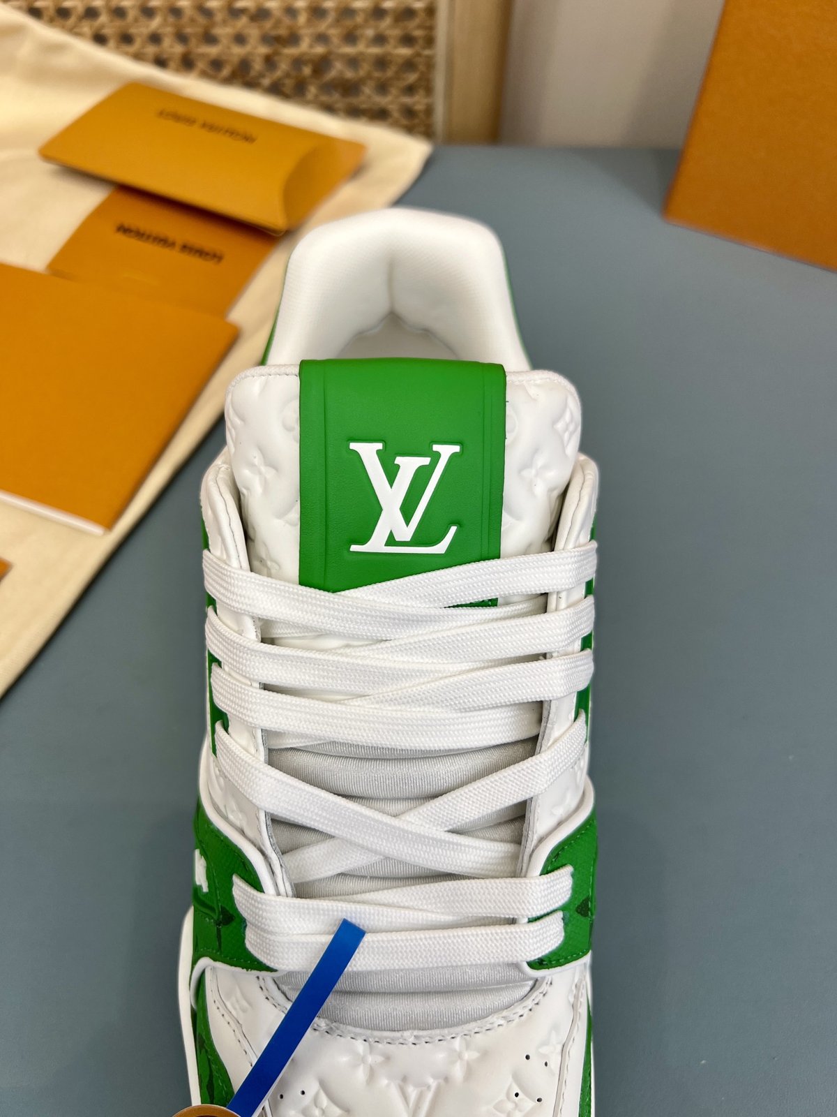 Sneakers Trainer 'Blanc Vert Classique' — vue 9