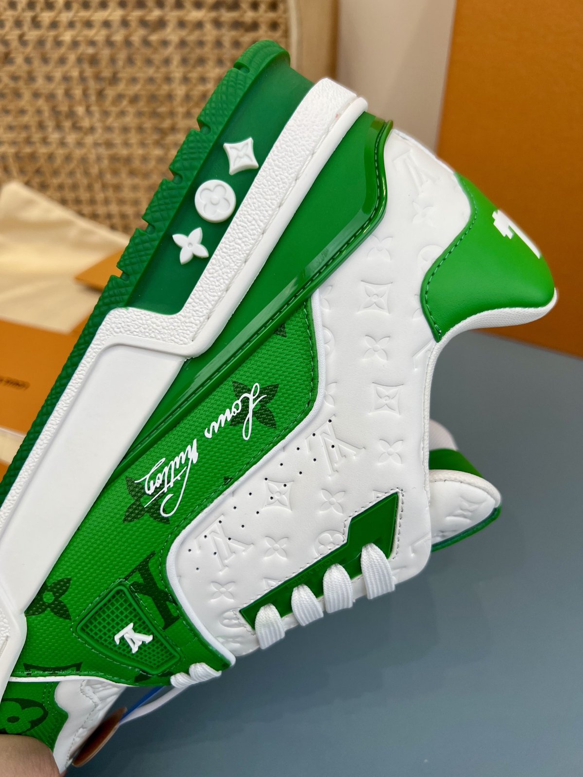 Sneakers Trainer 'Blanc Vert Classique' — vue 10