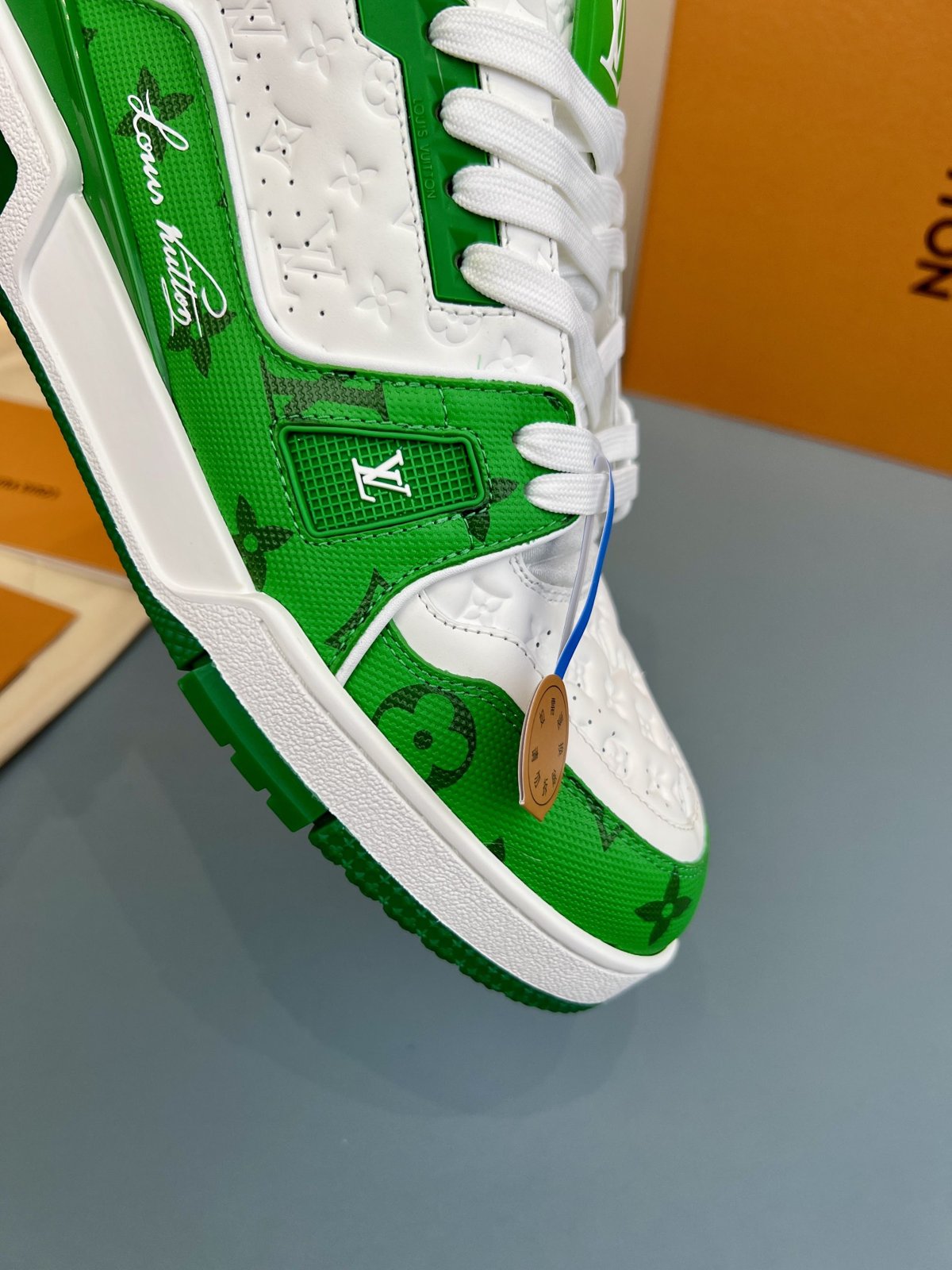 Sneakers Trainer 'Blanc Vert Classique' — vue 12