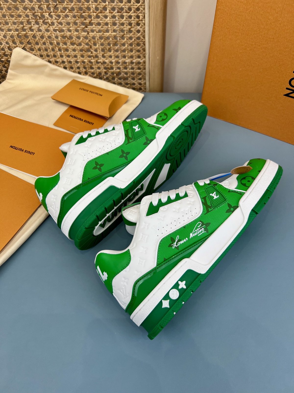 Sneakers Trainer 'Blanc Vert Classique' — vue 13