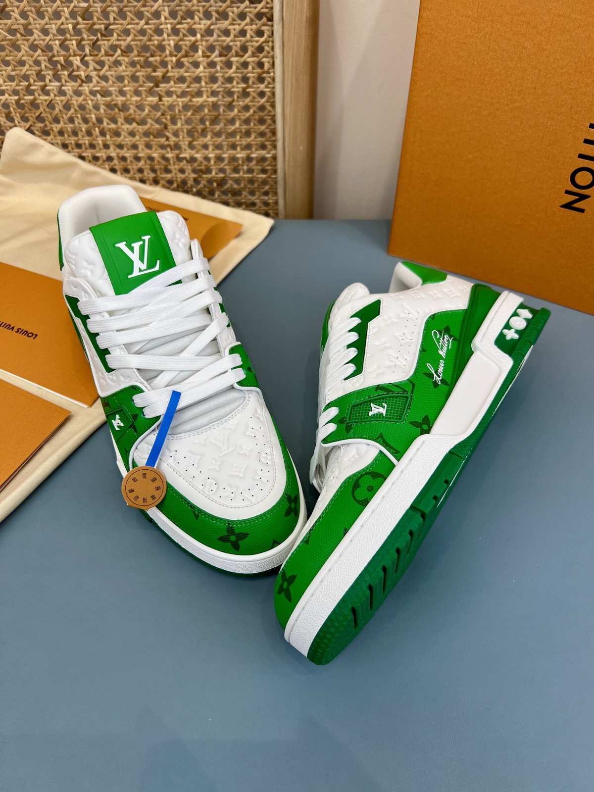 Sneakers Trainer 'Blanc Vert Classique' — vue 16